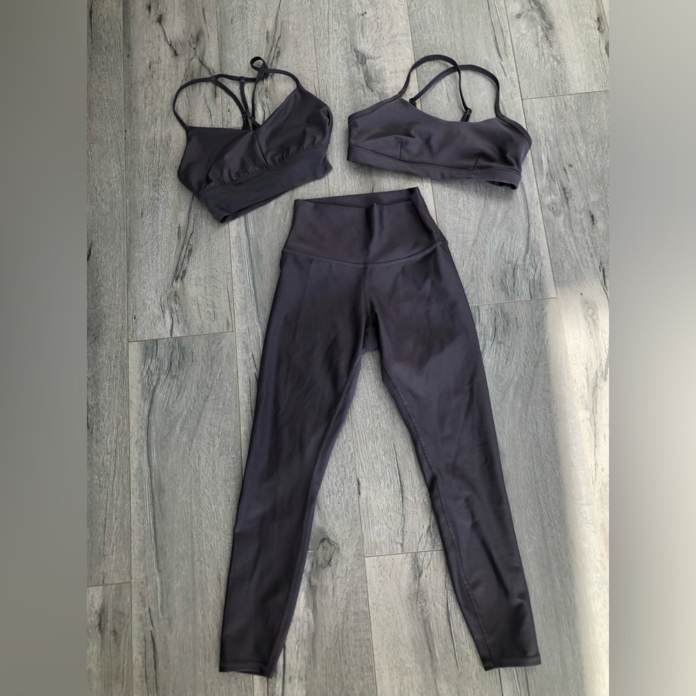 ALO Yoga Airlift 3 Piece Purple Dusk Set